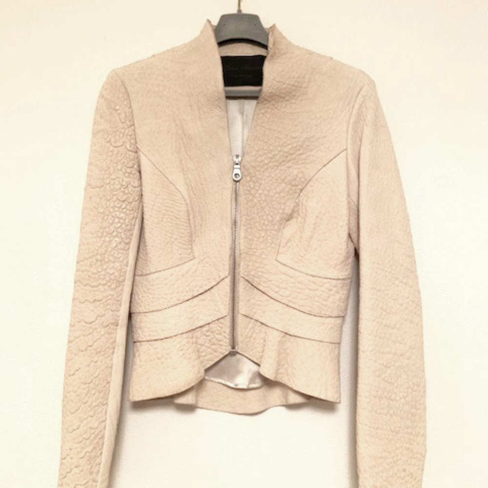 Michel Berandi Peach Pebble Leather Jacket